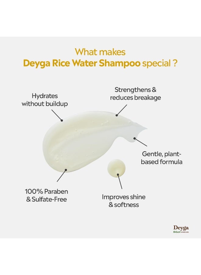 Deyga Rice Water Shampoo (220 ml) | Controls Frizz & Hair Fall | Deeply Cleanses Scalp | Strengthens Hair | Free from Paraben & Sulfate - Image 3